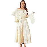 Populus Beige Renaissance Costume Women Medieval Pirate Viking Corset Ruffle Gothic Dress for Halloween