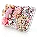 iPhone 6 Case (4.7 Inch) - Mavis's Diary Luxury Handmade Bling Crystal Rhinestone Pumpkin Car, Golden Crown, Pink Flower, Dancing Girl with Love Heart Cinderella Fairy Tale Back Case with Clean Cloth
