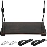 KINSPORY Wooden Swing Seat, Outdoor Swing Set Accessories for Backyard, Height Adjustable Rope with Hanging Tree Straps Kit for Porch Patio Garden Playgroud (Brown)