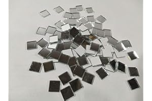 MEYA Set of 200pcs Small Square Glass Crafts, Real Glass Mirror Mosaic Tiles 1x1cm (1x1CM)