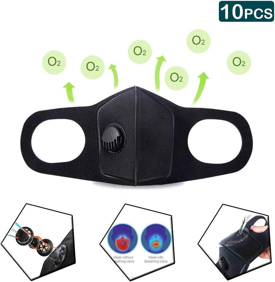 Dust Masks, Reusable Respirators PM2.5 Filter Mask for Air Pollution Respirator Mask for Dust Protection (10pcs)