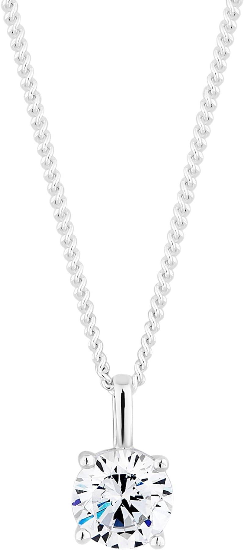 Simply Silver Women's Sterling Silver Cubic Zirconia Pendant Necklace