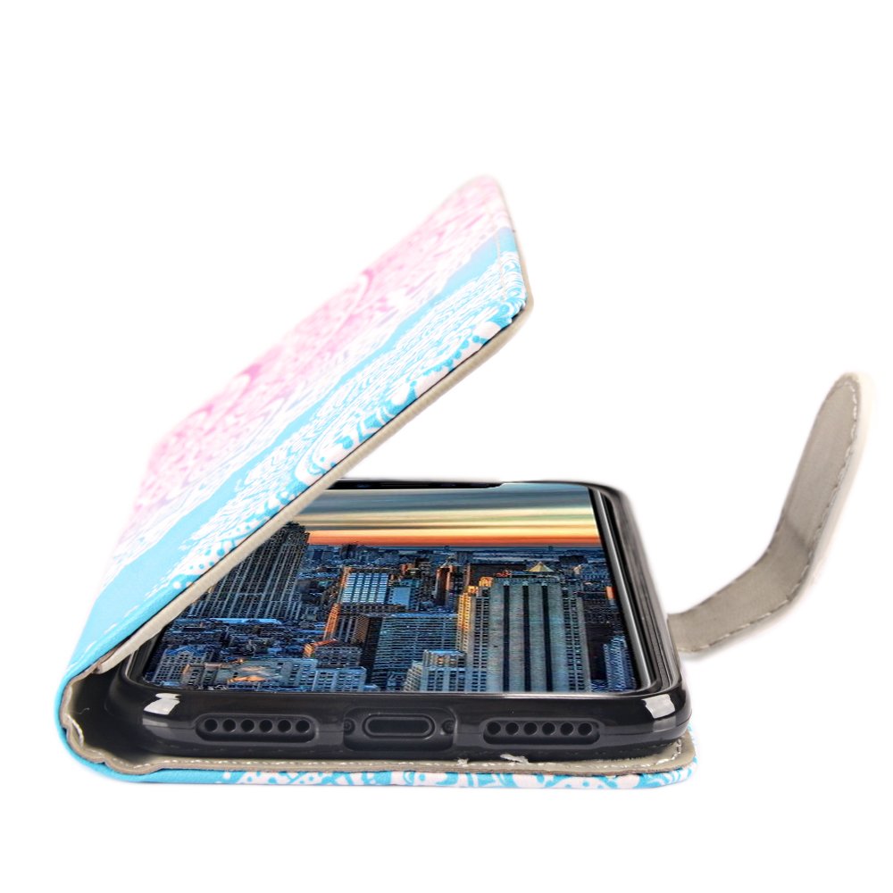 iPhone X Case, MagicSky iPhone X Wallet Case, Premium PU Leather Wristlet Flip Case Cover with Card Slots & Stand for Apple iPhoneX - Mandala