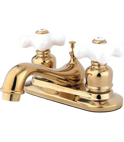 Kingston Brass KS7025AX Wannenarmatur - Römischer Auslauf, ölgeriebene Bronze, 2 Griffe, Wandmontiert