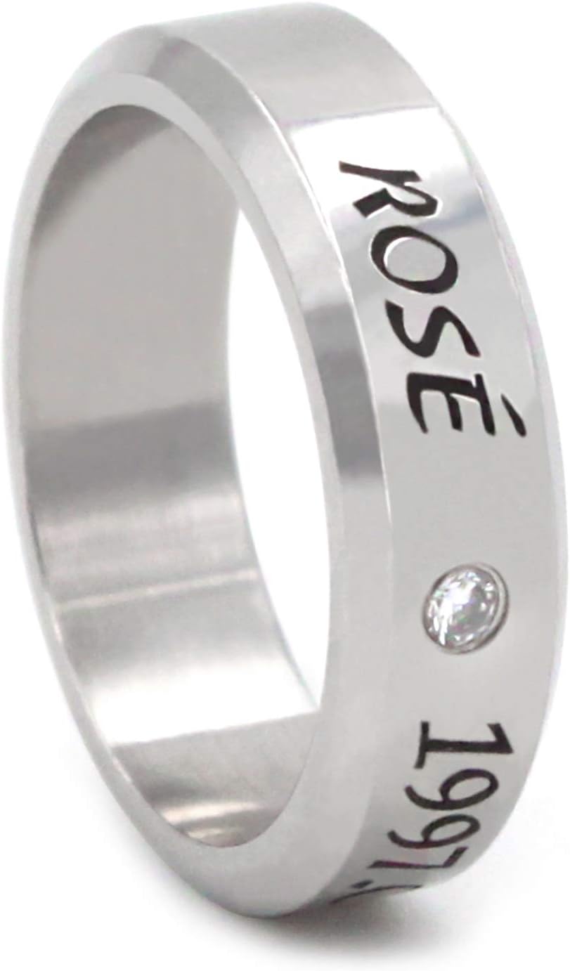 Fanstown Kpop Blackpink Finger Ring Member Name and Birtday Engraved Ring with Necklace