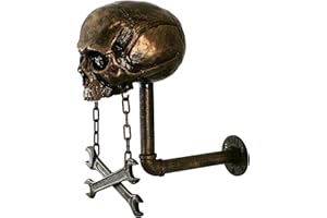 MOMOJIA Motorbike Helmet Holder Wall Mount Helmet Rack Skull Shape Helmet Stand Skull Head Holder for Coat Wall Decorations