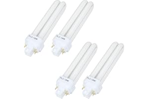 Zfegto FDS18E35/4 CFL Light Bulbs for Panasonic, 4 Pin G24q-2 Base 18W 3500K Double Tub, Compact Fluorescent Light Bulbs 4Pcs