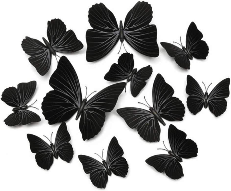 Home Decor Black 3D Butterfly Removable Mural Wall Stickers Decal by L