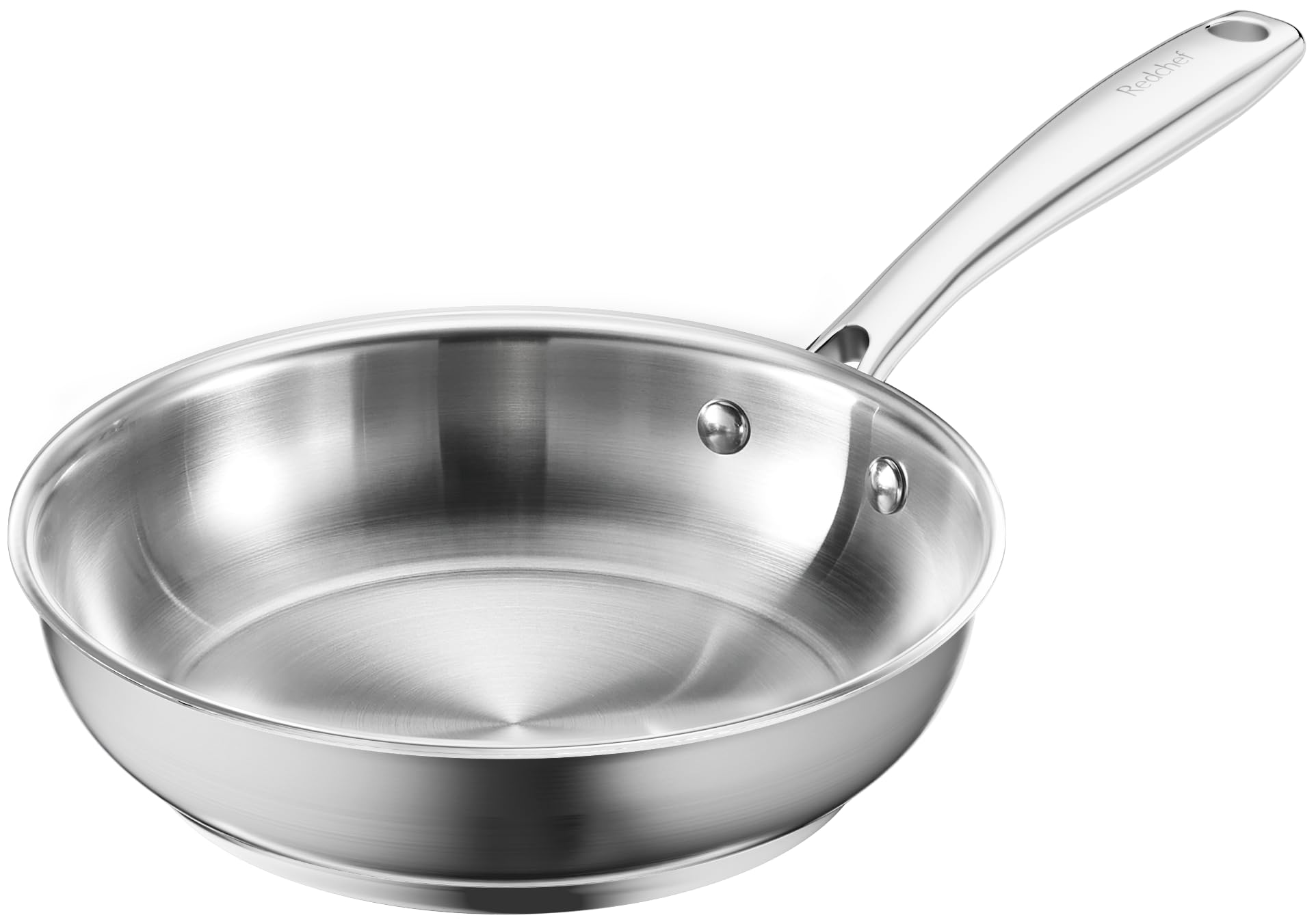 Photo 1 of Redchef Stainless Steel Frying Pan, Non-Toxic Uncoated Skillet for Cooking, Induction Compatible Omelet Pan with Heavy-Gauge Bonded Base, Oven & Dishwasher Safe Egg Pan, 8 Inch