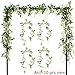 Felice Arts 4 Pcs Artificial Flowers 6.6ft/Piece Silk Wisteria Ivy Vine Green Leaf Hanging Vine Garland for Wedding Party Home Garden Wall Decoration, Cream