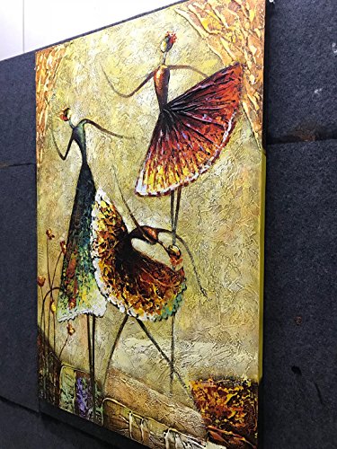 Metuu Oil Paintings, Ballet Dancer Girl Paintings Modern Home Decor Wall Art Painting Wood Inside Framed Hanging Wall Decoration Abstract Painting Ready to hang 24x36inch