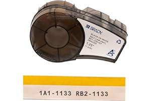 Brady M21-1250-427 14' Length, 1.25" Width, B-427 Self-Laminating Vinyl, Black on White/Translucent Color BMP 21 Mobile Print