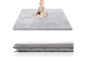 SEPARO Thick Baby Play Mat for Floor,50 x 50 Playpen Mat,Tummy Time Foam Mats,Ultra Soft Support & Plush Feel,Easy Care with Non-Slip Cushioned for Infant,Kids and Toddler Crawling,Grey