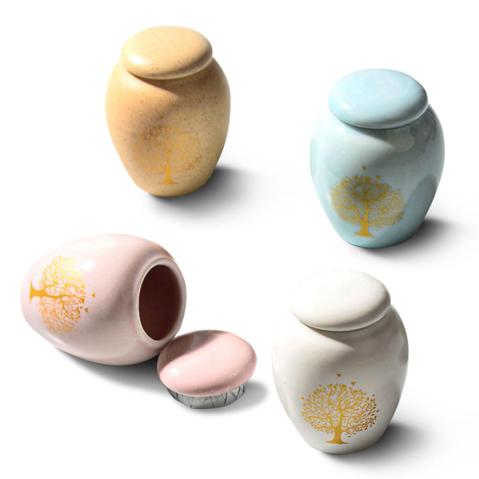 4pcs Small Urns For Human Ashes, Mini Cremation Urn, Decoration Urns Ashes Container with Tree of Life Pattern Engraved For Human Or Pet Ashes