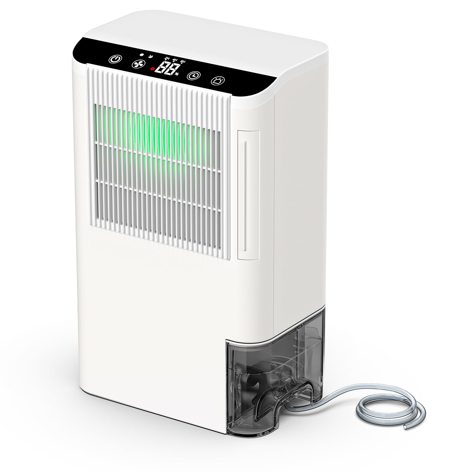 Photo 1 of Dehumidifiers for Home, 2000 Sq.Ft Small Dehumidifier with 3.3ft Drain Hose, 2.5L Tank, Timer Sleep Mode, Portable Dehumidifier for Basement, Bedroom, Bathroom (Beige)