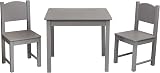 HYGRAD Kids Wooden Table & 2 Chair Set for Preschoolers - Grey view 1