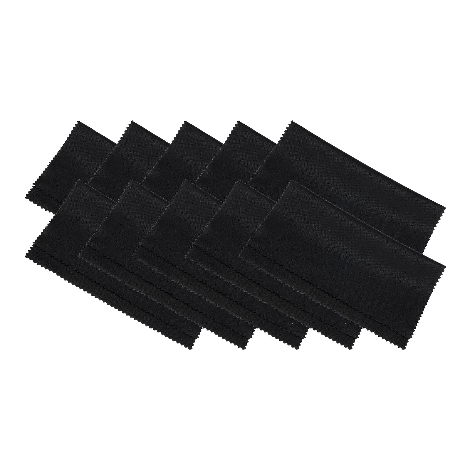 PATIKIL Eyeglass Microfiber Cleaning Cloth 7"x6", 10 Pack Glasses Cleaning Cloth Soft Wipe Screen Cloth for Camera Lens Eyeglasses Screens in Individual Vinyl Pouch, Black