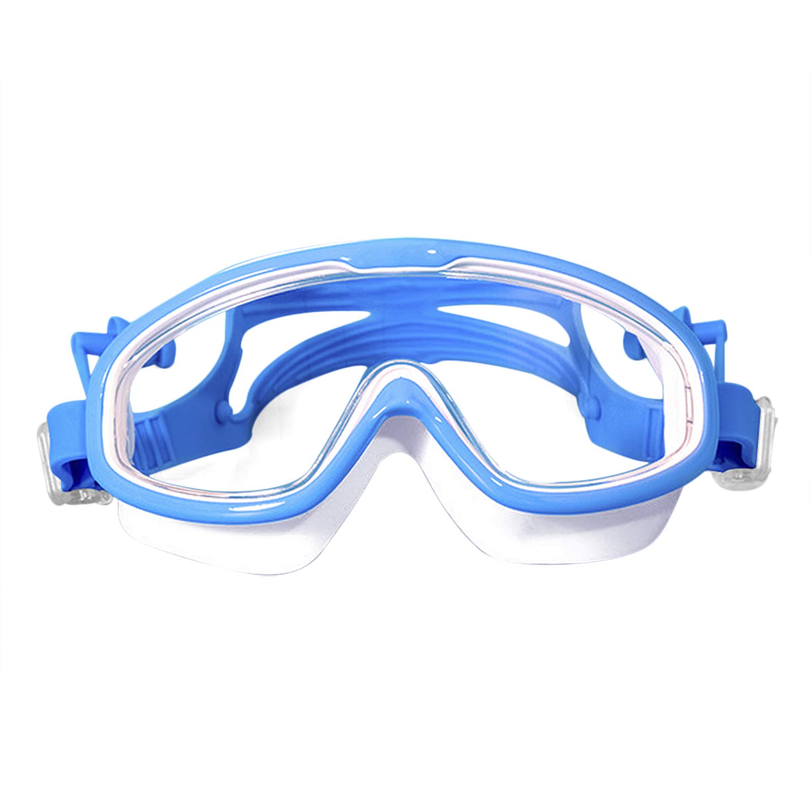 Moonlove Kids Swim Goggles Wide Vision Clear Lens Anti fog Waterproof Silicone Swimming Goggles With Ear Plugs for Junior Early Teens Boys Girls Age 6-14, Blue — image 1