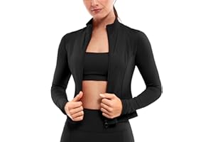 GENERIC BRXL Women's Workout Cropped UPF 50+ Jacket Lightweight Slim Fit Sun Protection Running Outdoor Long Sleeve Shirts