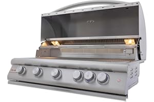 BLAZE OUTDOOR PRODUCTS Blaze Grills Premium LTE+ | 40-Inch 5-Burner Barbecue | Built-In Natural Gas Grill | Professional Stainless Steel BBQ | Rear Infrared Burner + Rotisserie Kit | BLZ-5LTE3-NG