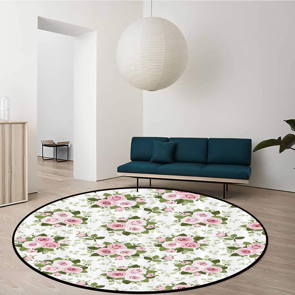 Custom Blanket Colorful Round Floor Mats Pattern With English