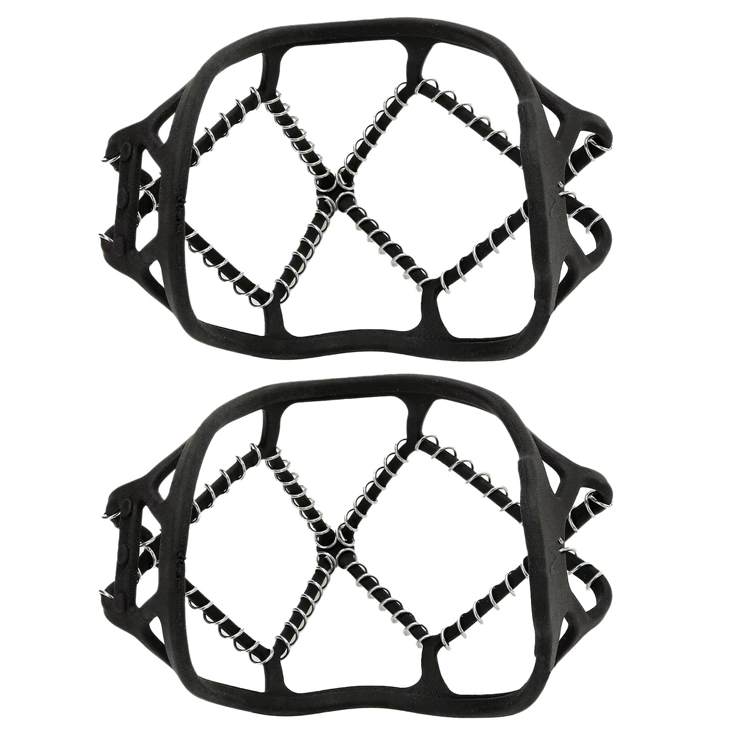 1 Pair Heavy Duty Traction Cleats, Elastic Anti-Slip Ice Grippers for Winter Activities, Durable Snow Spikes for Hiking, Climbing and Fishing, Secure Footwear Traction for Icy Conditions