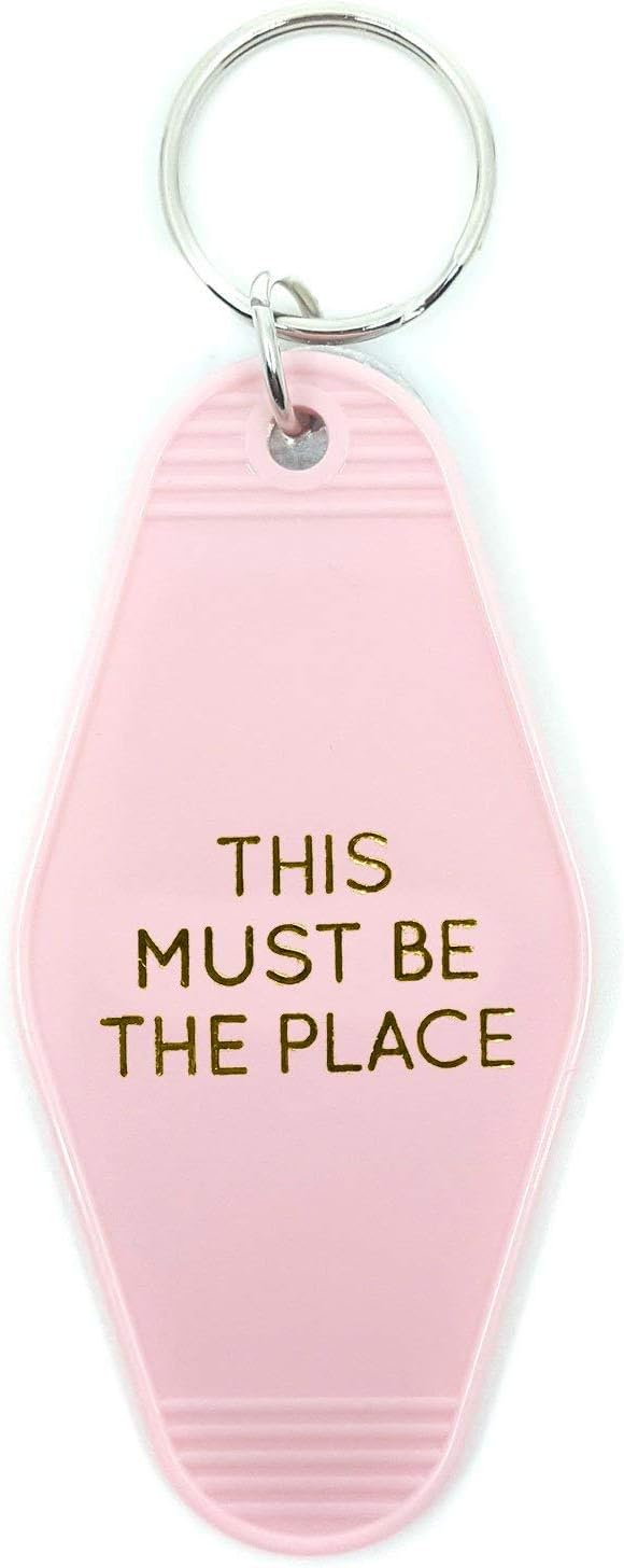 Three Potato Four Key Tag - This Must Be The Place (Pink/Gold)
