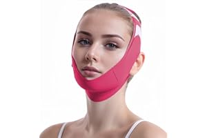 ROWMATE Graphene V-Line Mask Chin Up Mask V Shaped Face Mask Chin strap for sleeping, Jaw Exerciser(red)
