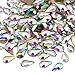 TecUnite 100 Pieces Flatback Water Drop Rhinestones Nail Art Rhinestones Glass Stones 3D Nail Jewelry Accessories, 5 x 8 mm (Crystal AB and Clear)
