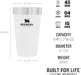 STANLEY Adventure 0.47L Beer Pint Stainless Steel Travel Mug Keeps Drinks Cold view 2