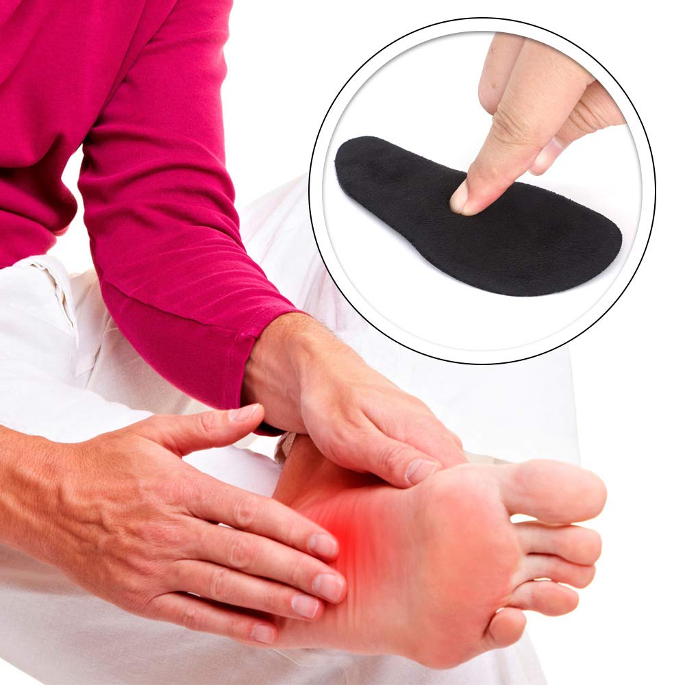 Dr. Shoesert Arch Support Shoe Insoles for High Arch, Flat Feet, Gel Arch Pad Relieve Pressure and Foot Pain for Women and Men (Black)