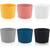 6 Pack Silicone Cup Sleeve Heat Resistant Coffee Cup Protective Sleeve Nonslip Glass Bottle Mug Protector Cover for Home Travel - Multicolor