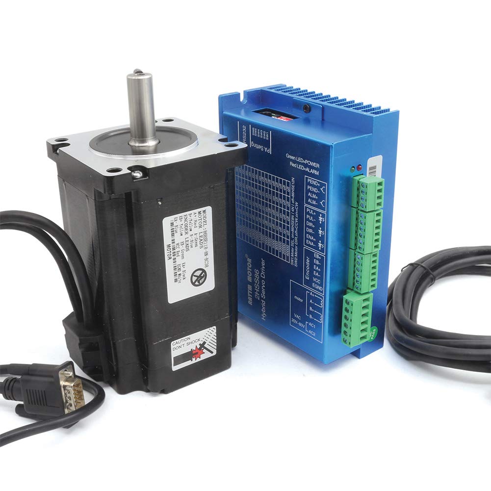 RATTMMOTOR Closed Loop Servo Motor Hybrid Step Servo Driver CNC Controller Kit 2 Metre Cable (8N.m)