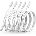 USB C Cable, 5Pack 6FT USB C to USB C Cable 60W(3A) Nylon Braided Type C Fast Charging Cord for iPhone 16/16 Plus/16 Pro Max/15/15 Plus/15 Pro Max,MacBook Pro, iPad Pro Air, Samsung S24/S24 Ultra/S23
