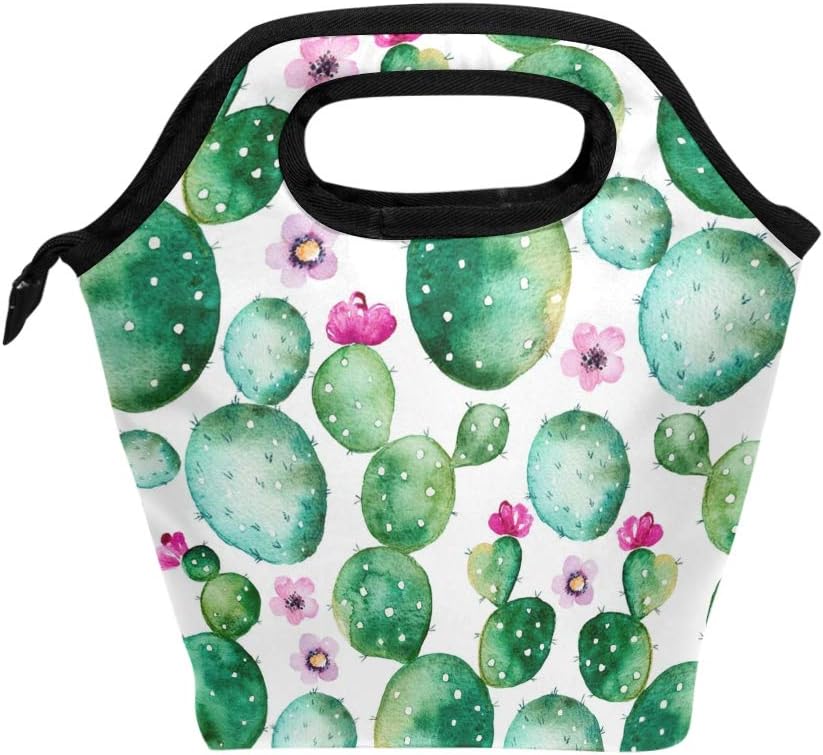 EVERUI Lightweight Insulated Lunch Bag Tote Bag Cactus Lunch Organizer Lunch Holder Lunch Container