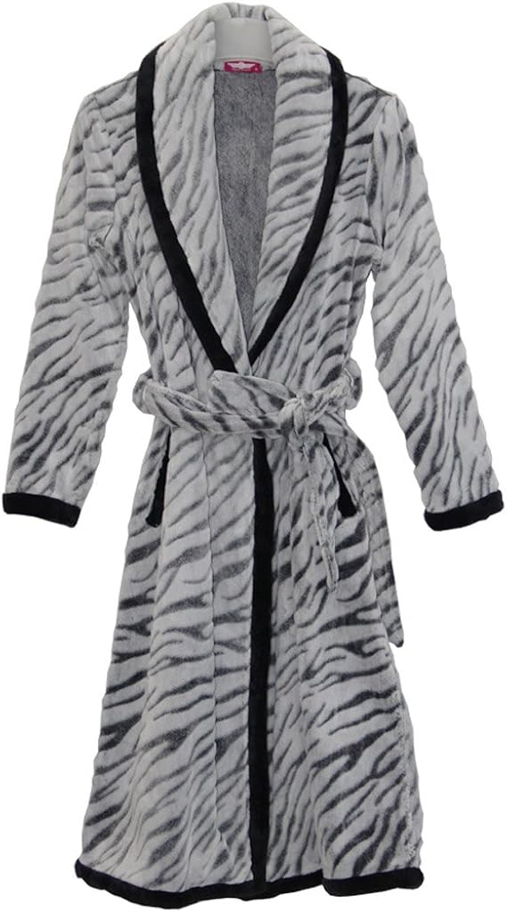 Hot Style Men's Thick Warm LongSleeved Zebra Print Robe