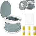 Travel Potty for Toddler, Portable and Foldable Toilet, Apply to Seat Emergency Toilet for Car, Camping, Outdoor, Indoor (grey, small)