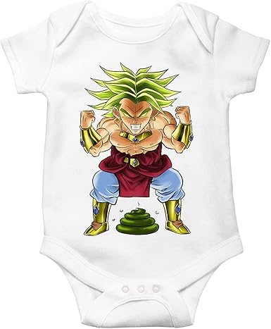 Okiwoki Body Bebe Blanc Dragon Ball Z Dbz Parodique Broly Le Guerrier Millenaire Super Caca Vol 3 Le Caca Millenaire Parodie Dragon Ball Z Dbz Amazon Fr Vetements Et Accessoires