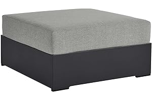 Modway Tahoe Aluminum Ottoman Gray with Weather-Resistant Cushion-Ideal as Outdoor Footstool, Patio or Sunroom Furniture