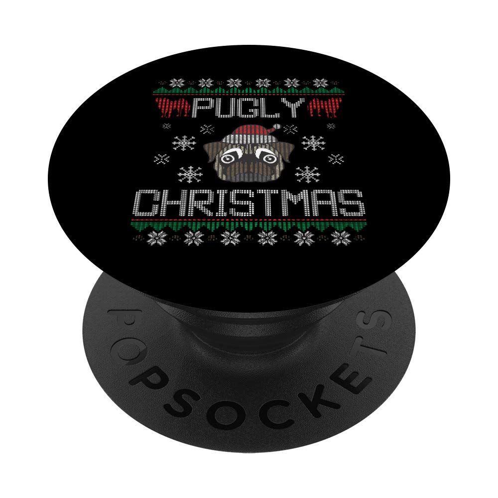 Pugly Christmas Ba Ham Pug Ugly Christmas Sweater Dog Pugs PopSockets Swappable PopGrip