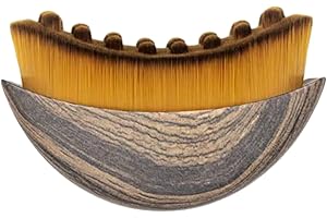 FOVCOS Lymphatic Face Brush, Contour Brushes, Lymphatic Drainage Facial Massage Tool for Jawline Neck Contouring, Natural Wooden Dry Brush for Face Lifting and Glowing Skin (1PCS)