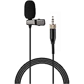 Sujeetec Lavalier Microphone Lapel Microphone Compatible with Sennheiser Wireless Transmitter - Unidirectional Condenser Mic – 3.5mm Screw Lock Plug