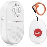 ChunHee Wireless Caregiver Pager Call Button Nurse Alert System Call Bell for Home/Elderly/Patient Emergency Vibration Pager 1 Transmitter+1 Receiver(800+Feet Operating Range)