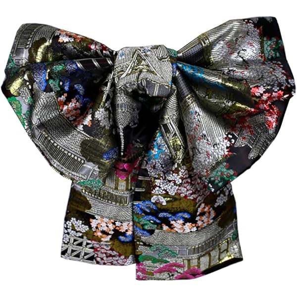 CAMDOM Japanese Kimono Pre-tied Bow Lace Printed Sakura Obi  display picture 3