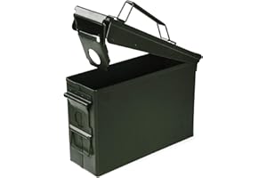 VicBre Ammo Can Metal 30/50 Cal Ammo Box for Storage, Lockable Military Pistol Ammo Case, Waterproof Solid Steel Container