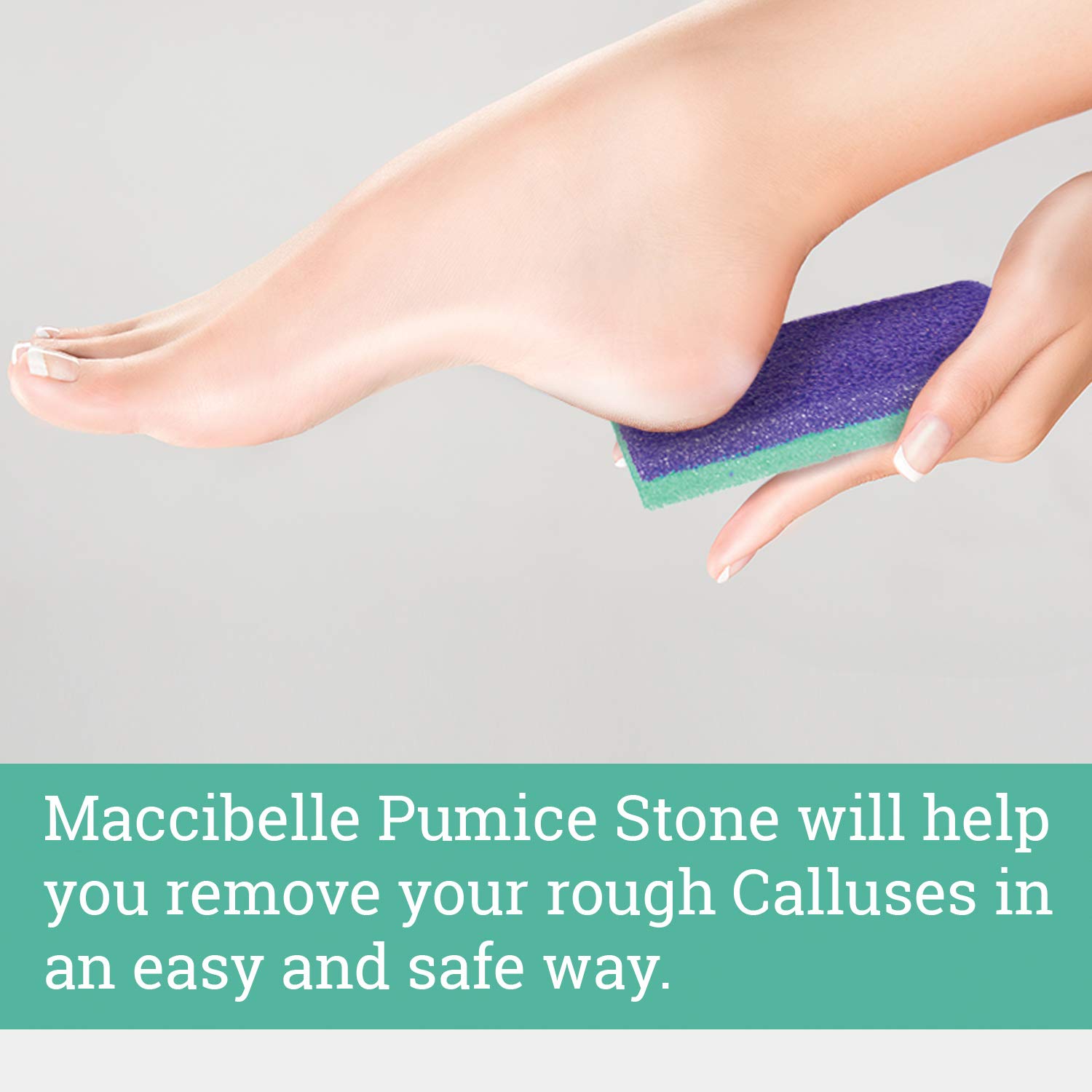 Maccibelle Salon Foot Pumice and Scrubber for Feet and Heels Callus and Dead Skins, Safely and Easily Eliminate Callus and Rough Heels (Pack of 4) - Image 2