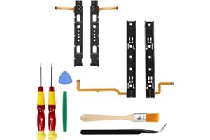 VEANIC Upgrade Original Right and Left Slide Rail Replacement Parts with Ribbon Flex Cable Accessories Compatible with NS Switch Console (2017 Released) and Joy-Con Controllers Repair Tools Kit