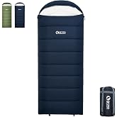 QEZER Sleeping Bag for Adults, Lightweight Sleeping Bag for Camping | 41&deg;F-70&deg;F, Hollow Fiber Fill, Full-Length Zipper, Compression Sack, Camping Travel Backpacking, Machine Washable