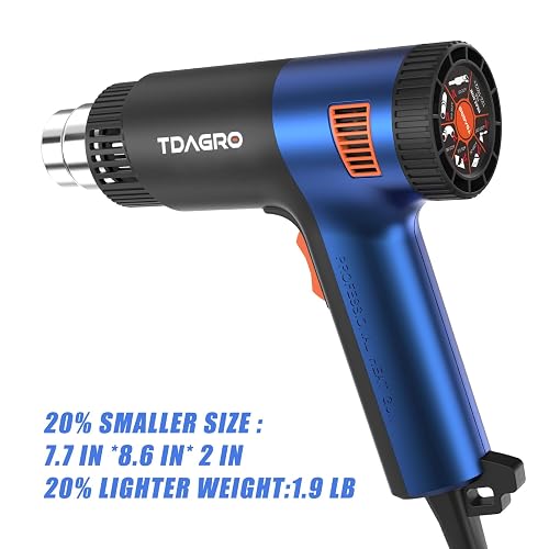 Industrial Heat 1800W 122?-1202? 50?-650?  Variable Temperature Control 2 Temp Settings Overheat Protection 4 Nozzle Attachments Shrinking Pvc Bending Pip