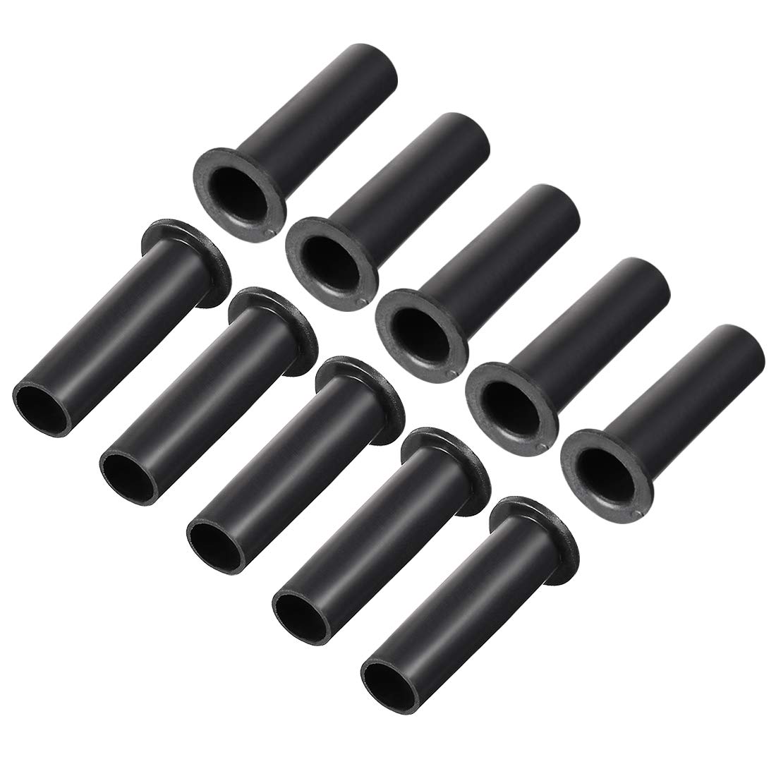 sourcingmap 10 Pcs PVC Strain Relief Cord Boot Protector Cable Sleeve Hose 54mm Long Black